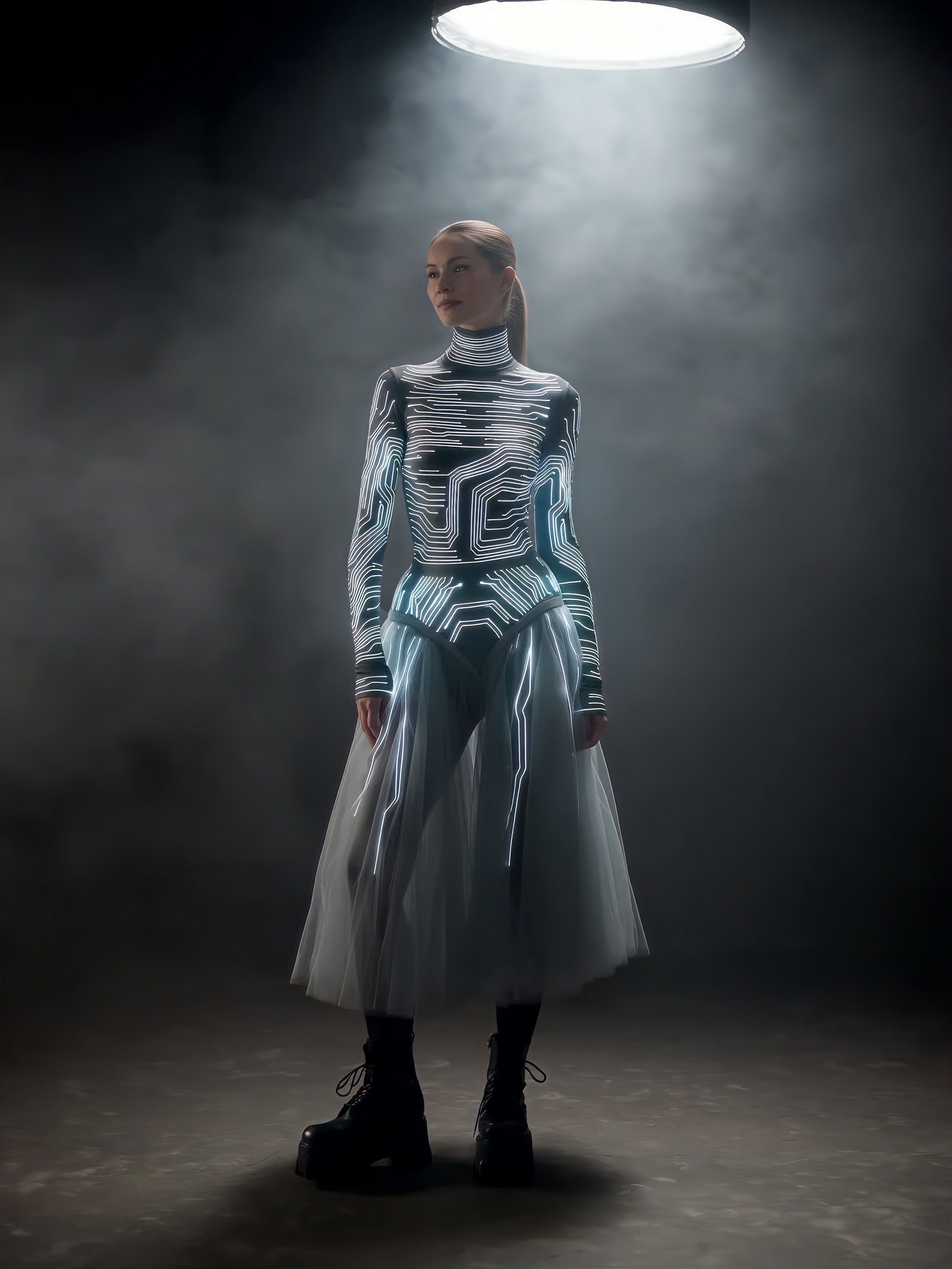 Portrait with minimalist white styling